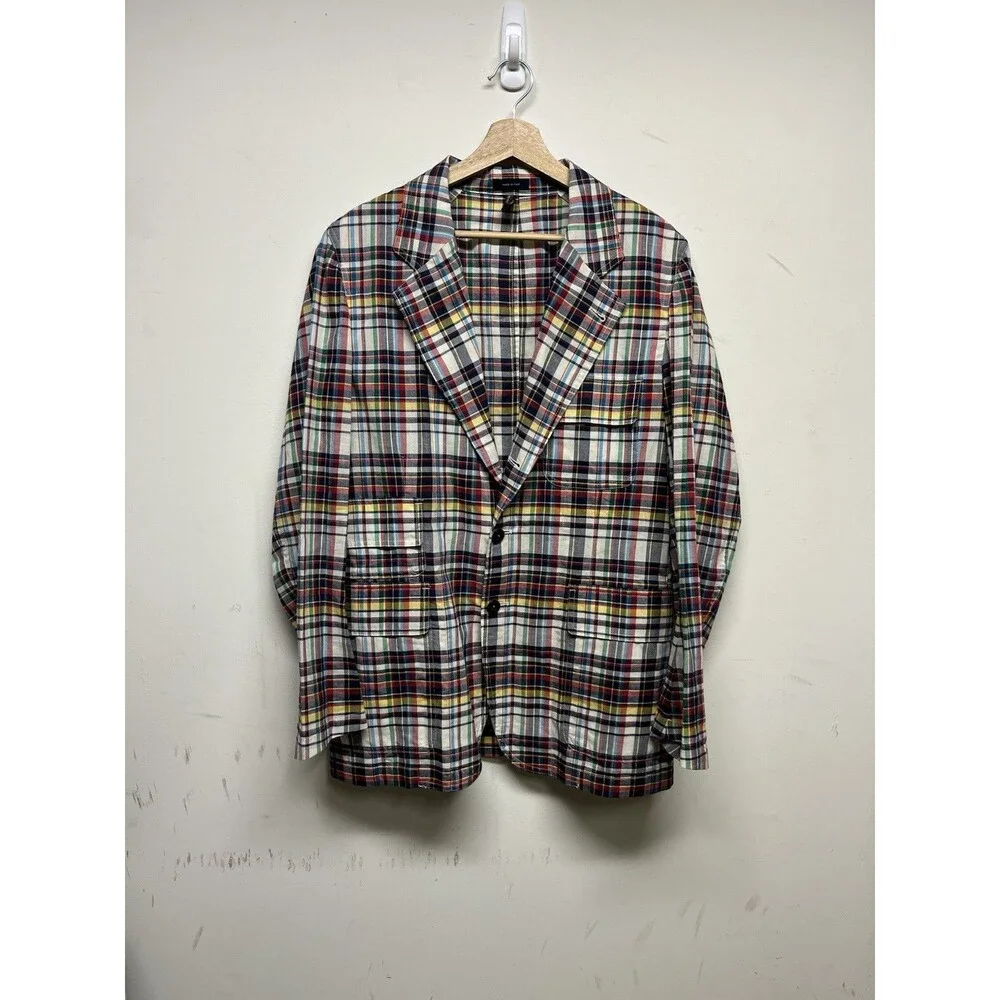 🔥 Drake's Drakes London Mk. I Games Blazer Madras Check Size 40 Lightweight